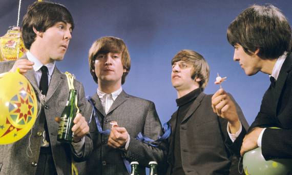 Paul McCartney with a bottle of Seven-Up during the recording of radio show 'Pop Go The Beatles', August 1964. (Photo by Mark and Colleen Hayward/Getty Images)